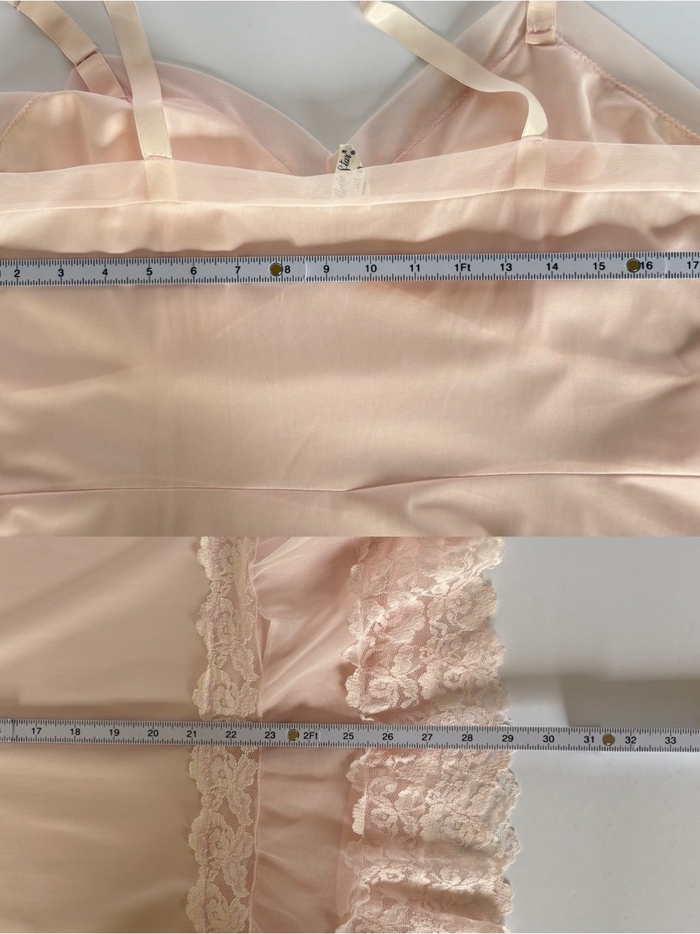 Vintage Movie Star Pink Lace Slip Nightgown Cottagecore Midsize Fashion 40 - Picture 11 of 13